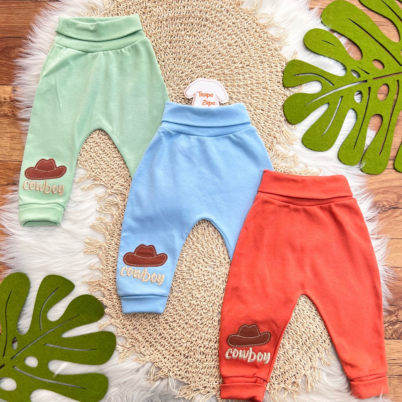 Kit 3 Calças - Cowboy - Verde, Azul e Telha